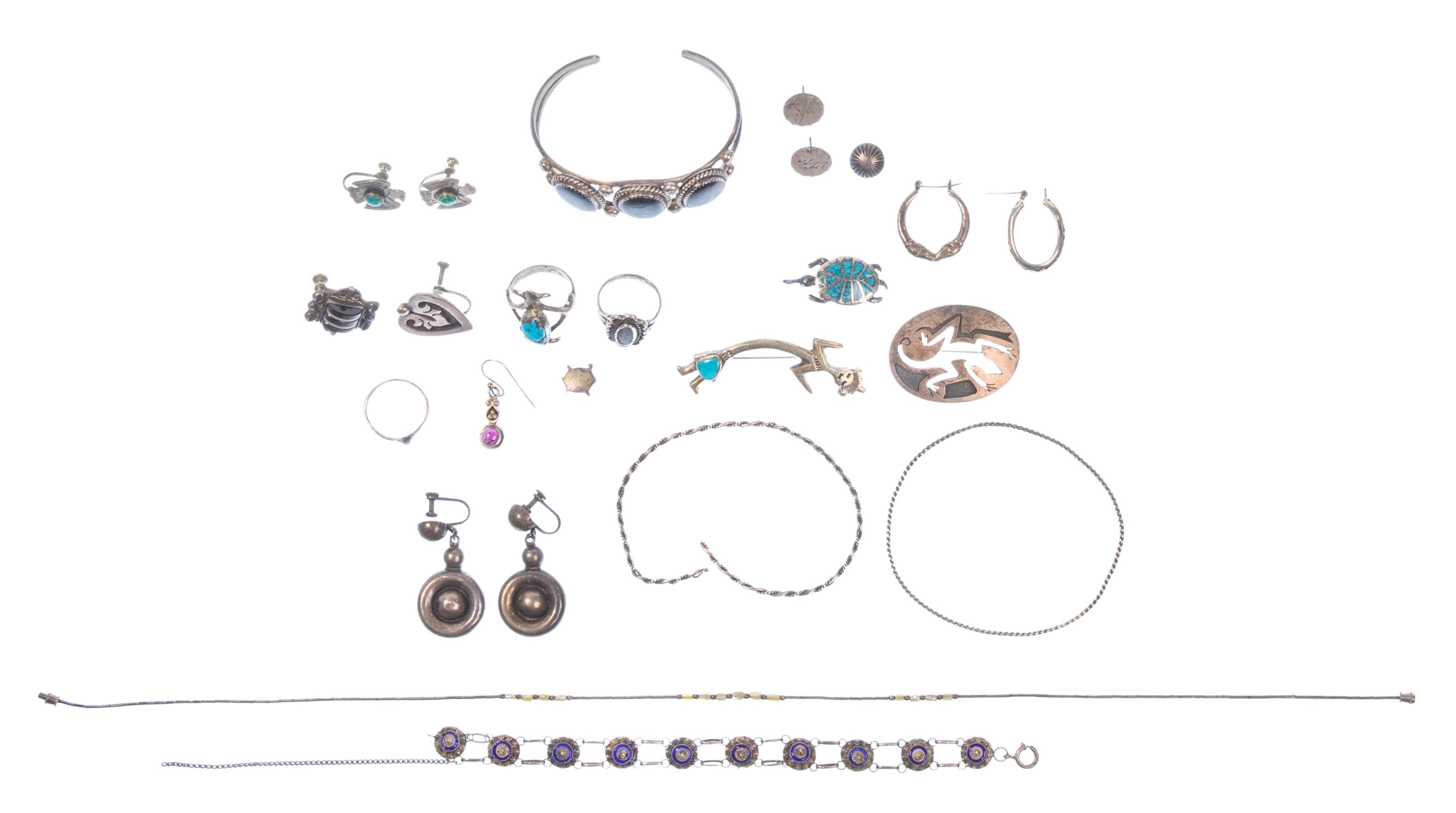 Gold, Sterling Silver, Rhinestone and Costume Jewelry Assortment