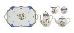 Herend Rothschild Bird Blue Tea Set