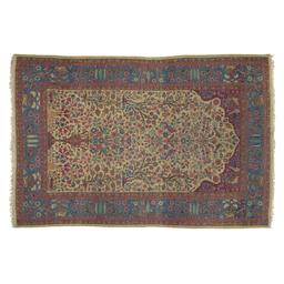 Persian Kashan Silk Blend Prayer Rug