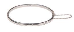 Tiffany & Co Platinum and Diamond Hinged Bangle Bracelet