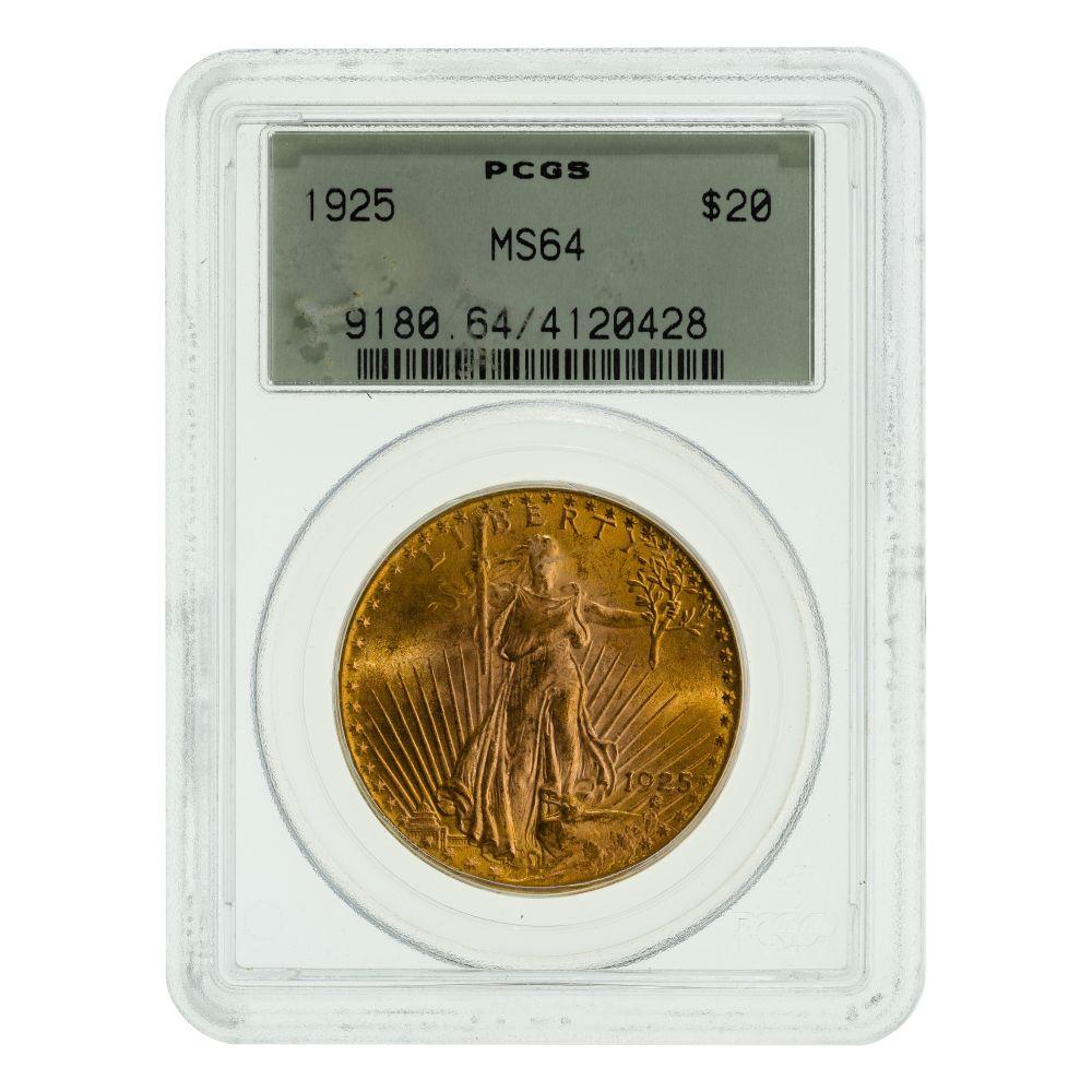 1925 $20 Gold MS-64 PCGS