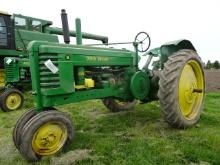 1944 JD B GAS TRACTOR, FLYWHEEL START, ROLLS FREE, N.F., SN#159383