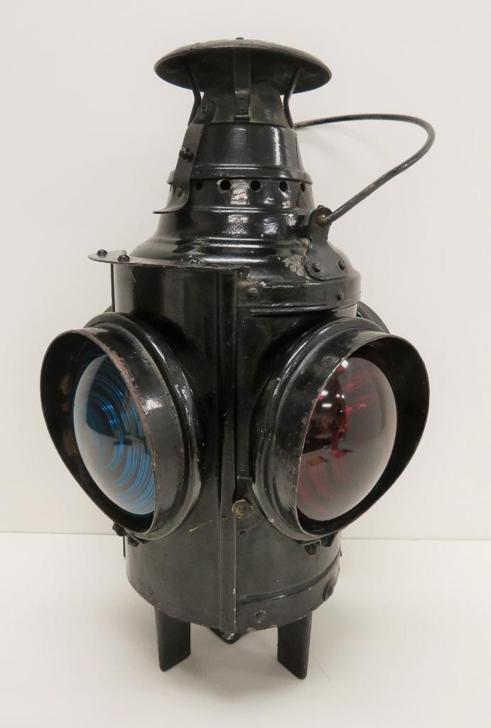 Dressel #J Arlington four lens railroad signal lantern, 16 1/2"