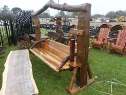 Teak Swing On Wooden Posts