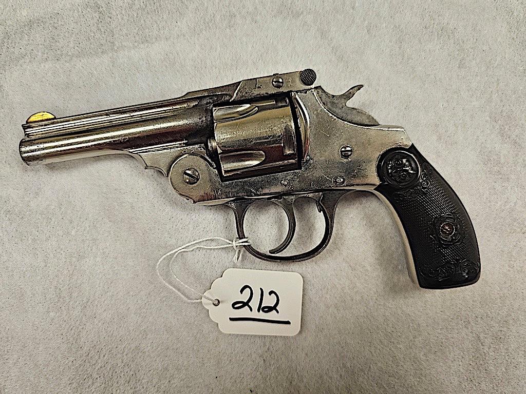 IVER JOHNSON 32 CAL REVOLVER NICKEL PLATED DOUBLE ACTION, S/N 31176