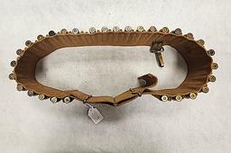 TAN MILITARY CARTRIDGE BELT, NO BUCKLE, HOLDS 45 ROUNDS, CAL 30/40 KRAIG, I