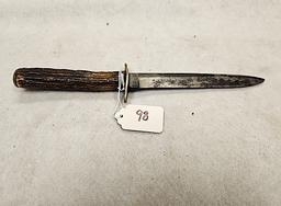 IXL SHEFFIELD ENGLAND SHEATH KNIFE BONE HANDLE NO SCABBORD