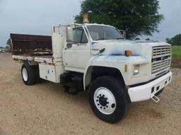 1987 Ford 8000 Flatbed Truck, s/n 1FDXK87U0HVA06925 (Title Delay): S/A, Cat