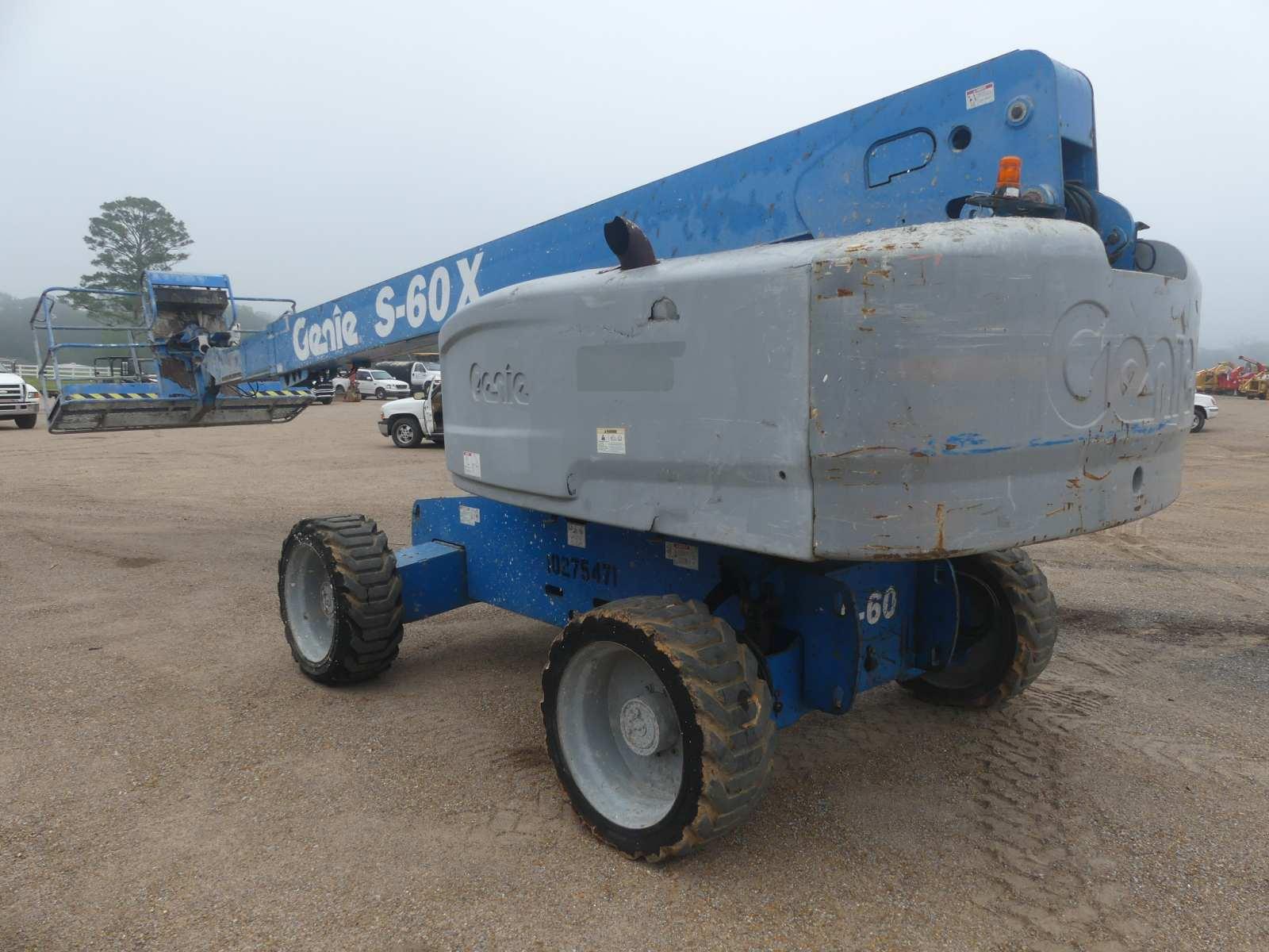 Genie S60X 4WD Boom-type Manlift, s/n 28718: Deutz Diesel, 1000 lb. Cap., 5