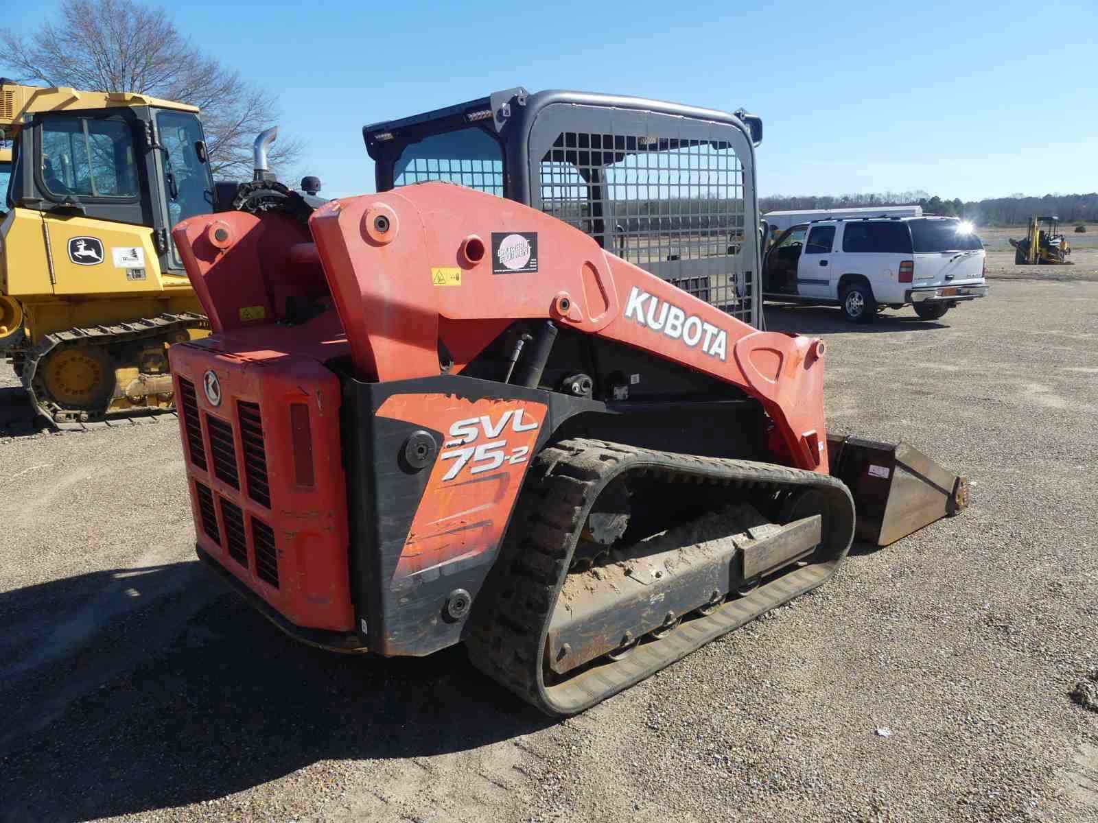 2019 Kubota SVL75-2 Skid Steer, s/n 39421: Canopy, GP Bkt., Manual QC, Aux.