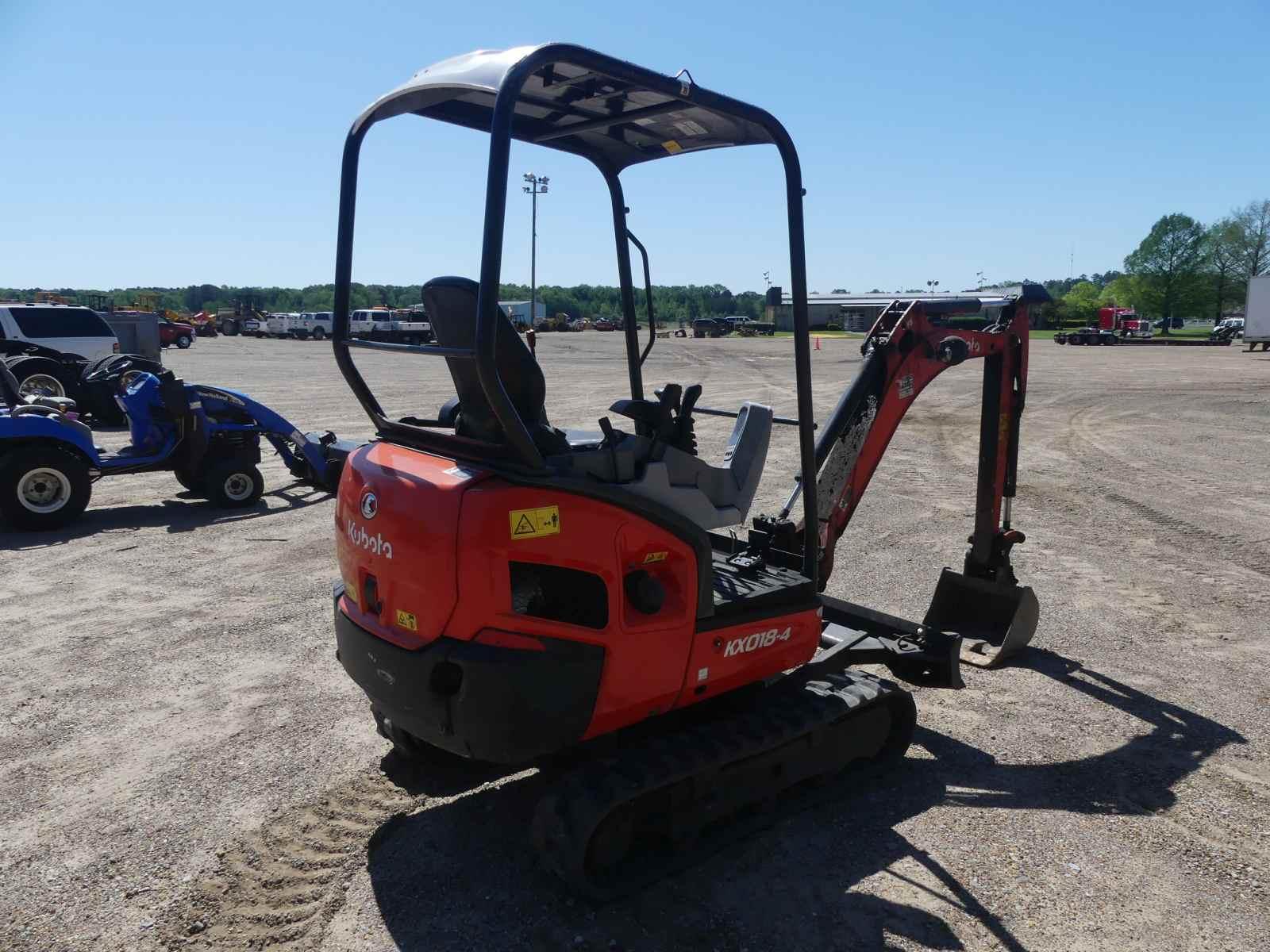 2021 Kubota KX018-4 Mini Excavator, s/n KBCGF15CCLZK45849: 4-post Canopy, R