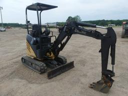 2014 John Deere 17D Mini Excavator, s/n 1FF017DXKEK222821: Canopy, Rubber T