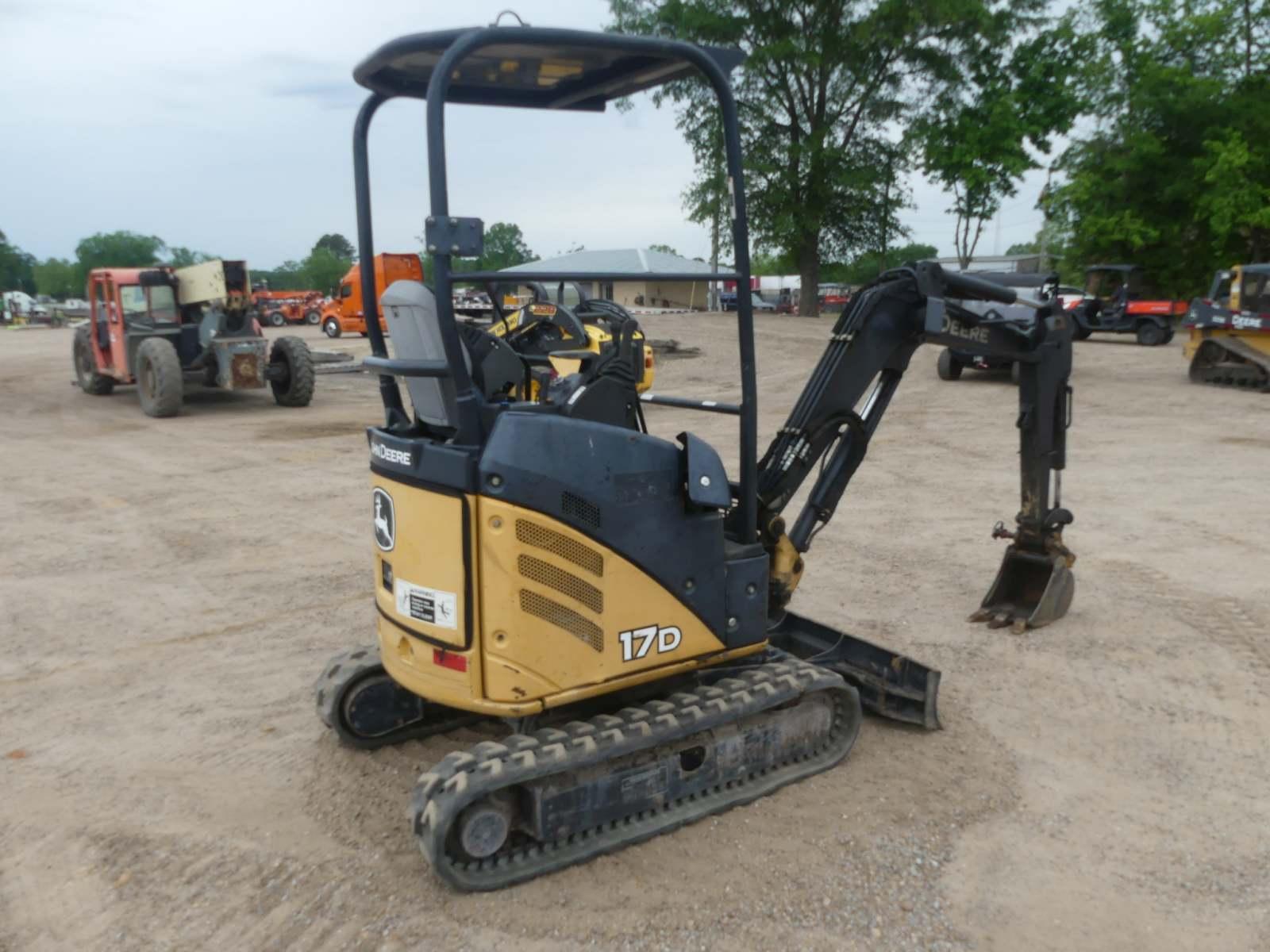 2014 John Deere 17D Mini Excavator, s/n 1FF017DXKEK222821: Canopy, Rubber T