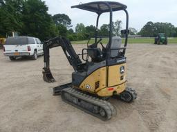 2014 John Deere 17D Mini Excavator, s/n 1FF017DXKEK222821: Canopy, Rubber T