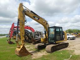 2018 Cat 313FL Excavator, s/n DJE10198: C/A, Aux. Hydraulics, Thumb, 32" Bk