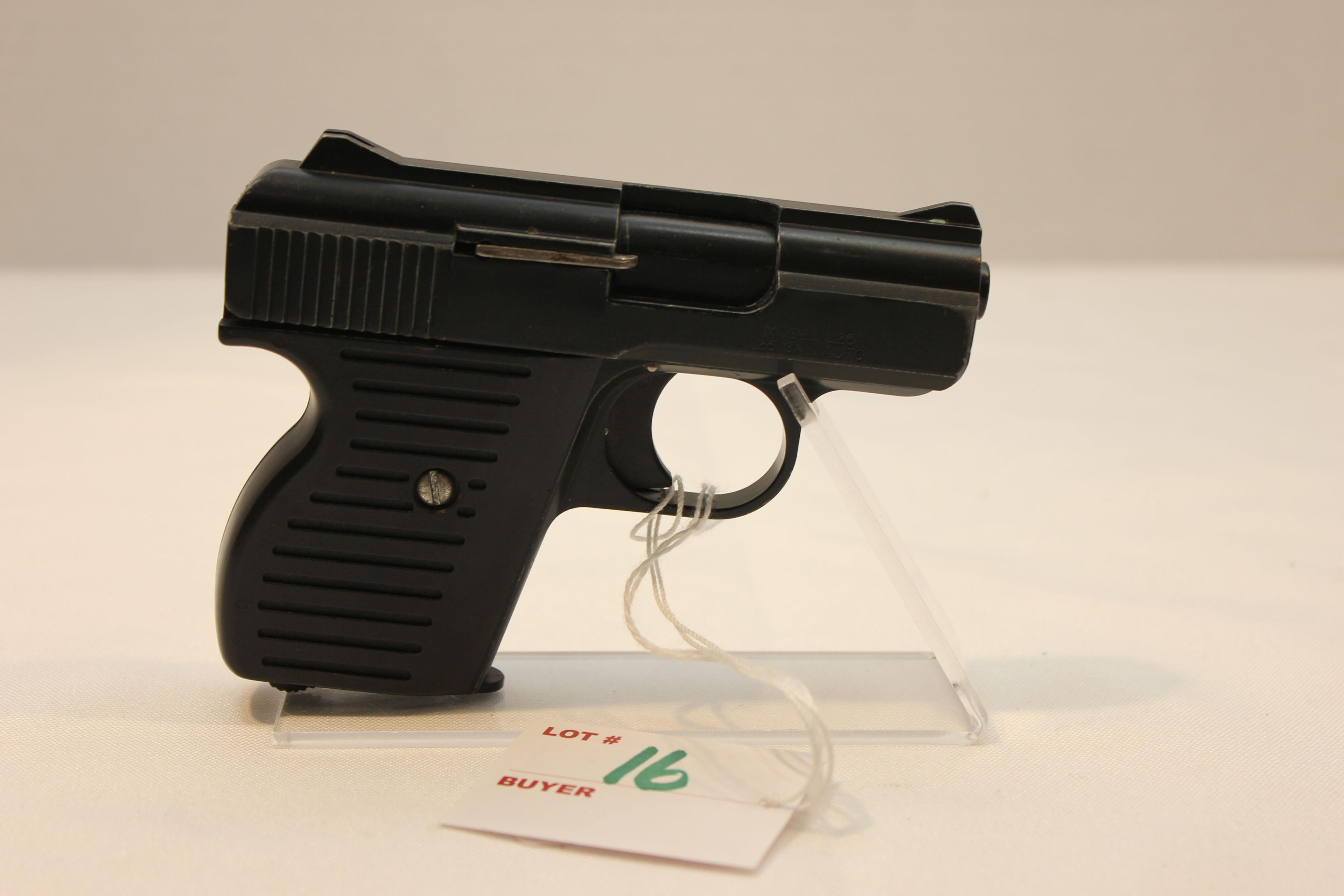 Lorkin Model L25 .25 Auto Cal. Semi-Auto Pistol; SN 070558