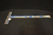 Tin Colonial Bread Advertising Door Push w/Handle