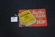 Tin Fleishmann's Yeast Advertising Sign; 9"x6"