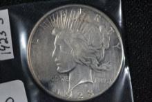 1923-S Peace Dollar; VF/XF