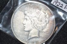 1922-P Peace Dollar; AU