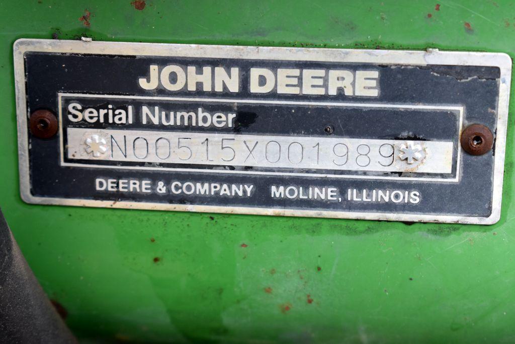 John Deere 515 Grain Drill, 15', 7.5" Spacing, 3pt., Press Wheel, Hyd. Markers, Grass Seeder