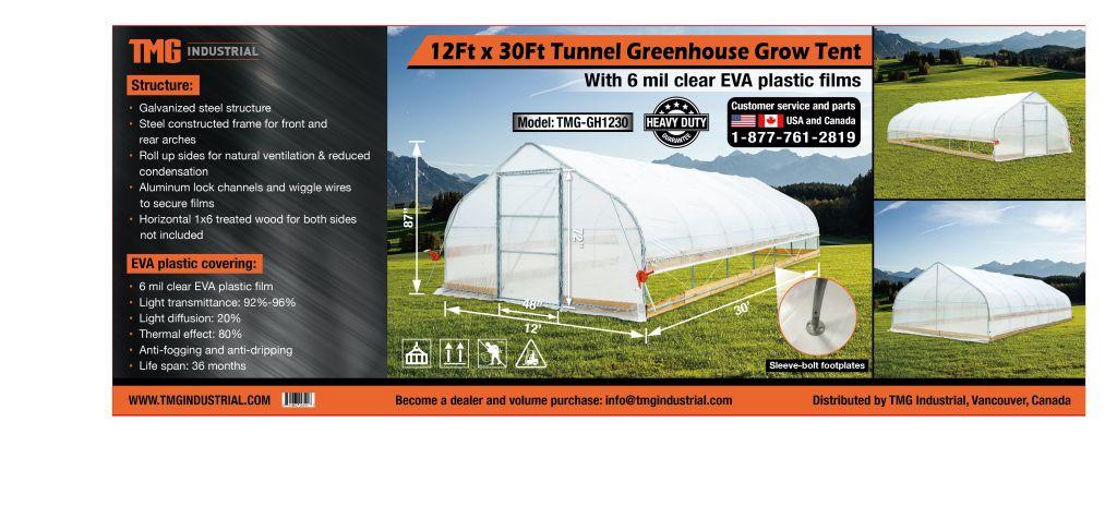 12'x30' Clear EVA 6 Mil Greenhouse