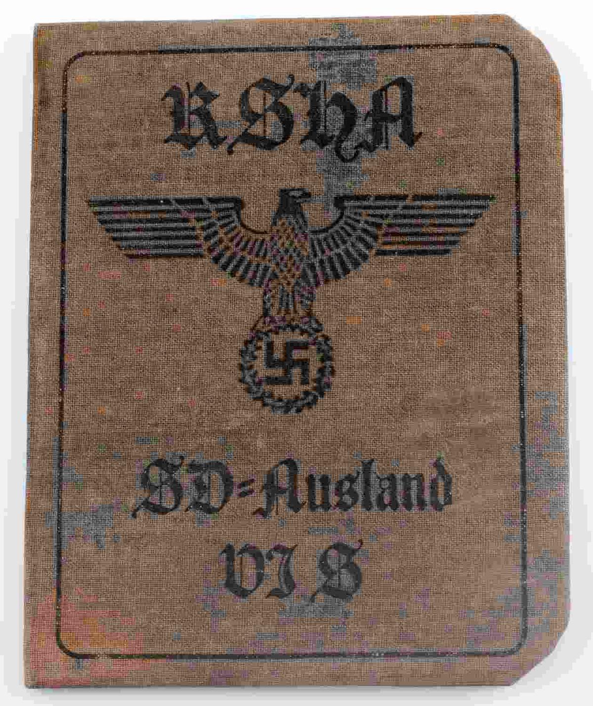 WWII GERMAN SD RSHA SECRET POLICE AUSWEIS ID CARD
