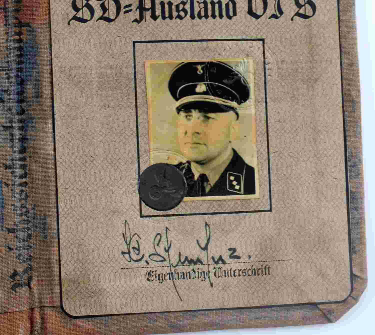 WWII GERMAN SD RSHA SECRET POLICE AUSWEIS ID CARD