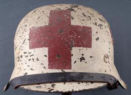 WWII GERMAN RED CROSS M42 STAHLHELM