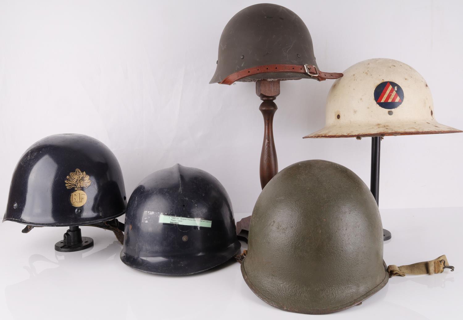 WWII VIETNAM MILITARY HEADWEAR LOT M1 CD FRENCH