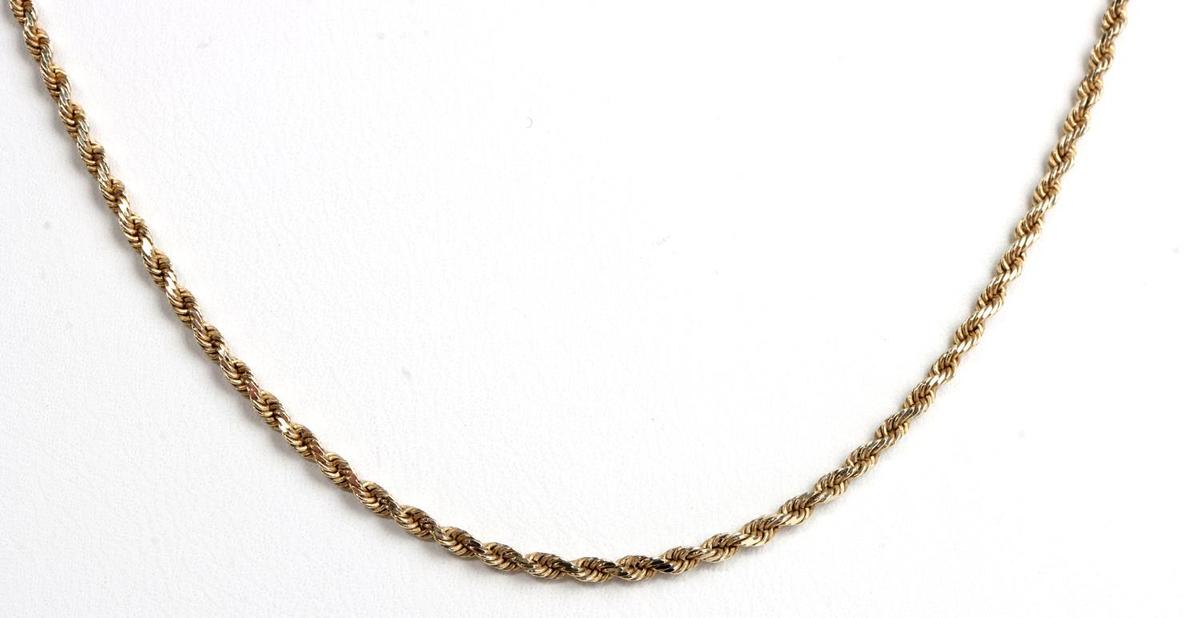 14KT GOLD ROPE CHAIN NECKLACE