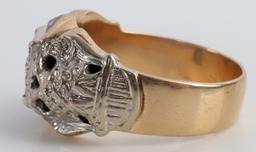 32ND DEGREE MASONIC 14KT GOLD AND DIAMOND RING