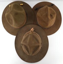 WWI & WWII US ARMY CAMPAIGN HATS W/ CORDS