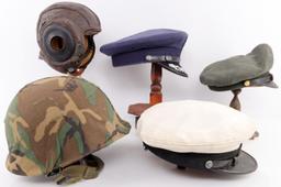 LOT OF MILITARY HATS & VISORS WWII KOREA VIETNAM