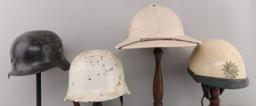 2 RELIC GERMAN HELMET BERLIN POLICE & ITALIAN PITH