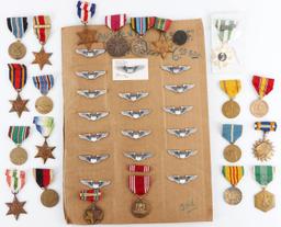 DEALER STOCK USAF WINGS U.S. & BRITAIN MEDAL LOT