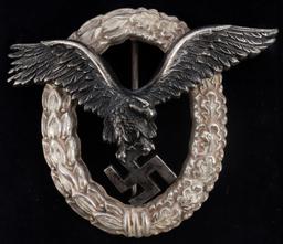 WWII GERMAN LUFTWAFFE CASED PILOT BADGE