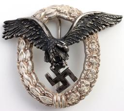 WWII GERMAN LUFTWAFFE CASED PILOT BADGE