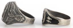 LOT OF 2 WWII GERMAN THIRD REICH SS RINGS