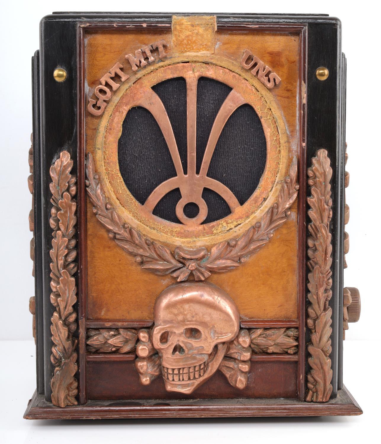 WWII GERMAN SS DEATH HEAD RADIO SPEAKER GOTT MIT