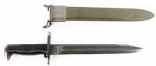 WWII US ARMY UTICA M1 GARAND BAYONET & SCABBARD