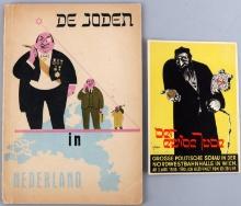 WWII GERMAN ANTI SEMITIC LOT BOOK & POSTCARD