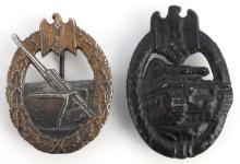 WWII GERMAN ARTILLERY AND TANK ASSAULT BADGES