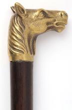 BRASS HORSE HEAD GRIP WEAPON GRADE WALKING STICK