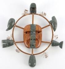 INUPIAT SPIRIT MASK BY ALASKA NATIVE L SACCHEUS