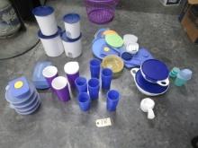 TUPPERWARE BOWLS, CUPS AND CONTAINERS W/ LIDS