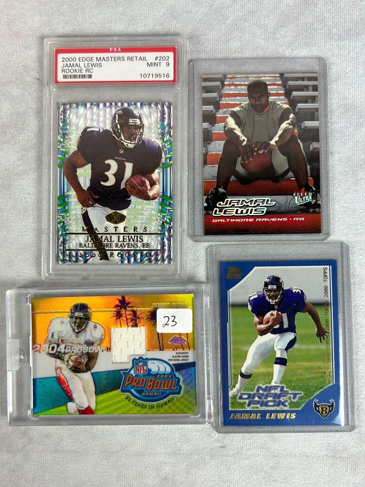 (16) Jamal Lewis Football Cards - 15 Rookies - GU Pro Bow Jersey - Inserts - Graded