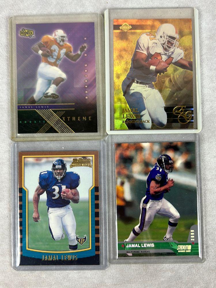 (16) Jamal Lewis Football Cards - 15 Rookies - GU Pro Bow Jersey - Inserts - Graded