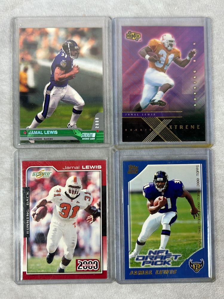 (16) Jamal Lewis Football Cards - 15 Rookies - GU Pro Bow Jersey - Inserts - Graded
