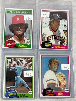 700+ 1981 Topps Baseball with stars